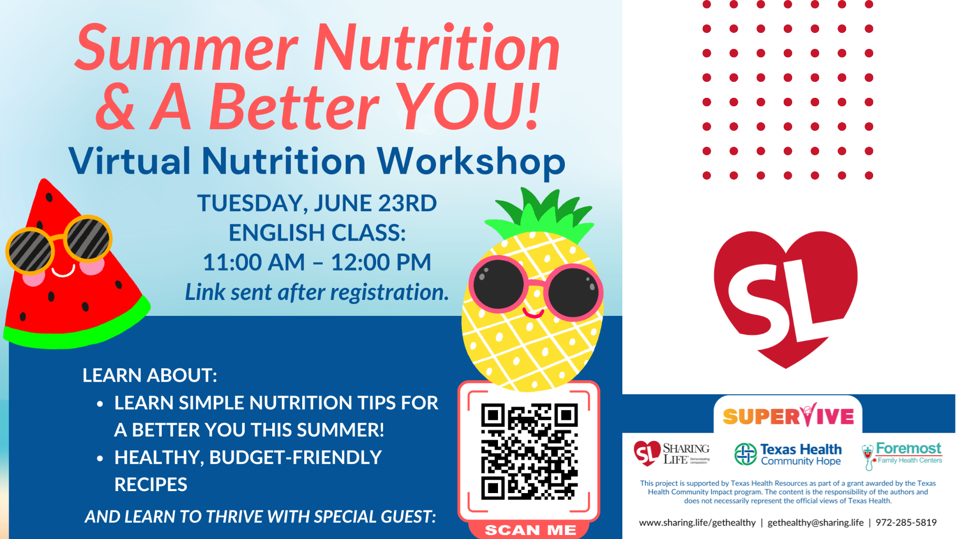 Summer Nutrition Workshop English