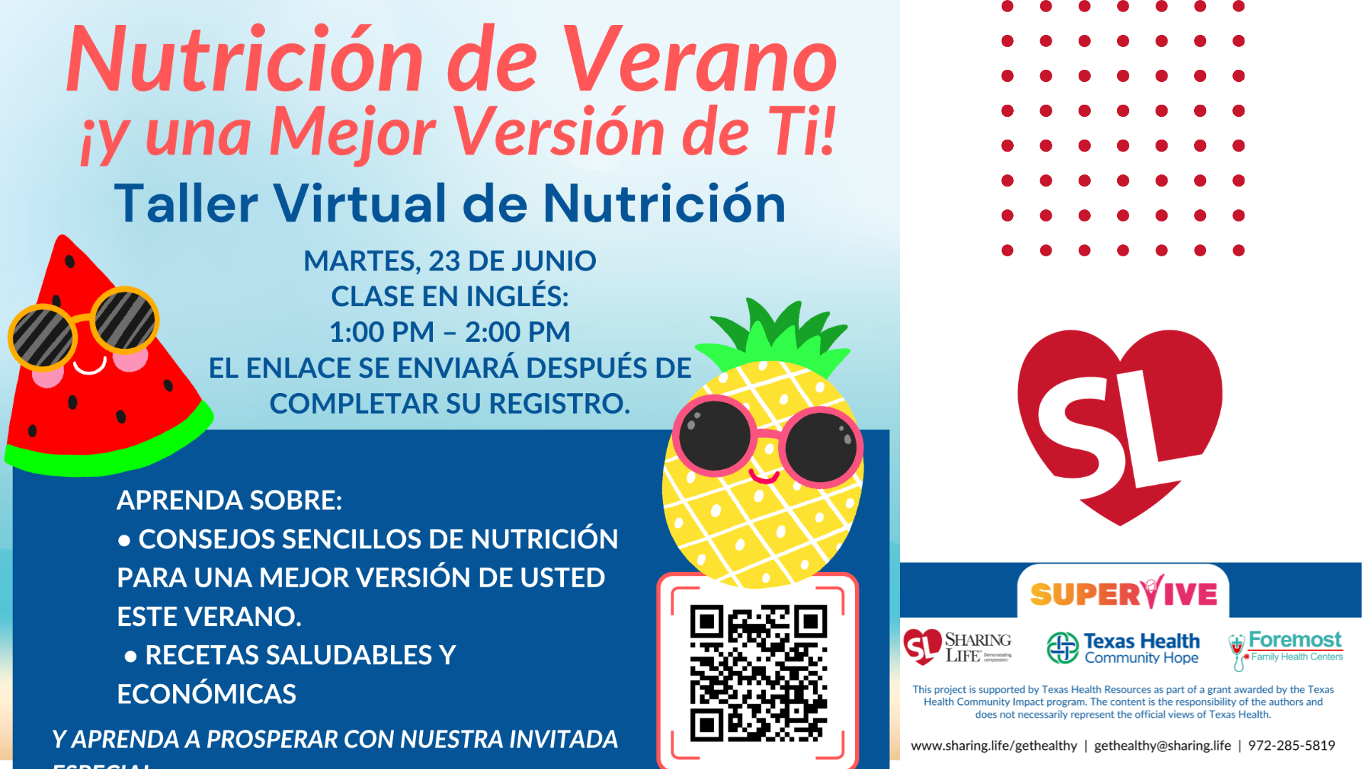 Summer Nutrition Workshop Spanish