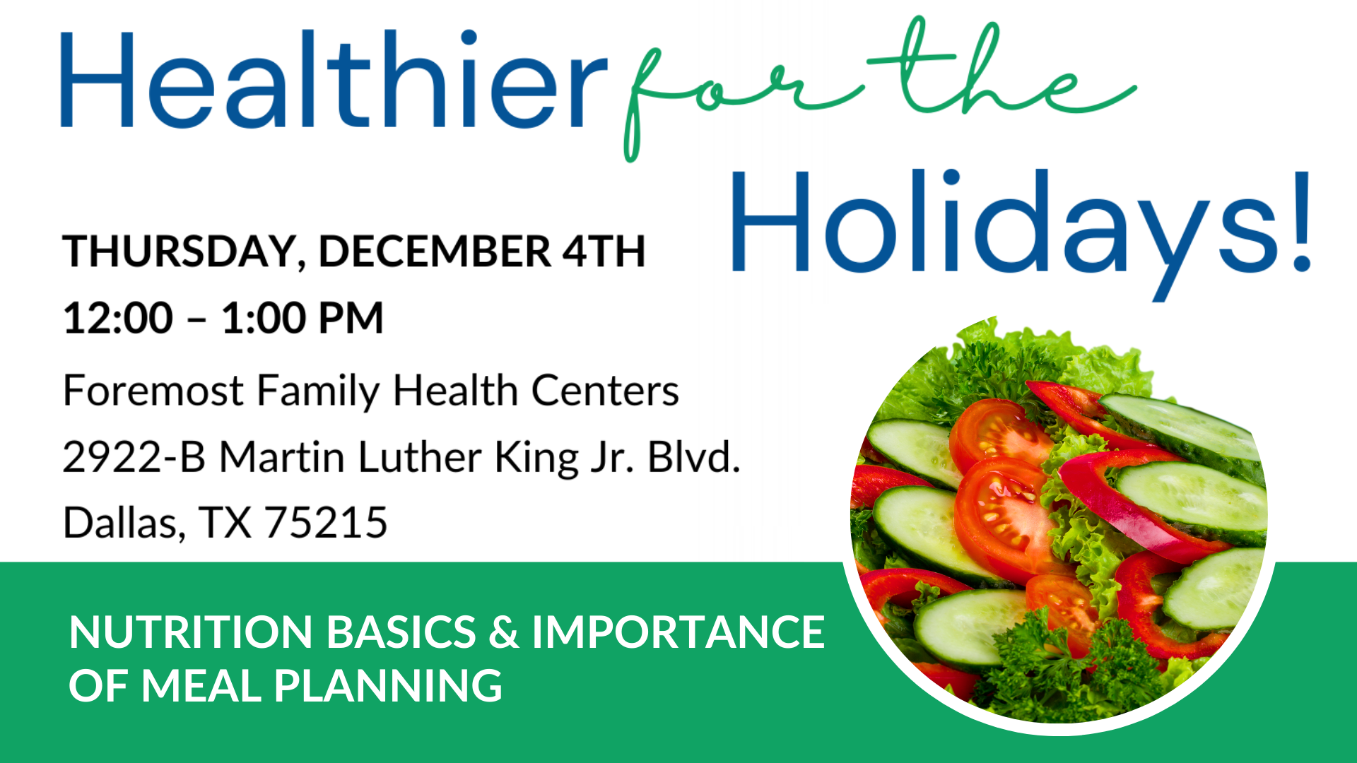Healthier for the Holidays - Nutrition Workshop