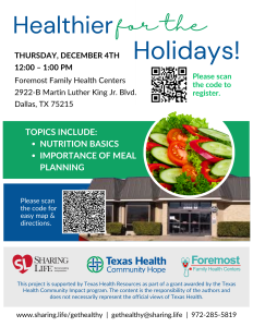 Healthier for the Holidays - Nutrition Workshop