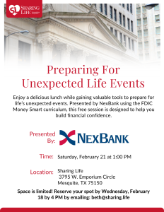 Preparing for Unexpected Life Events 2-21