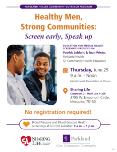 Parkland Health Event Flyer