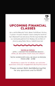 Monthly Financial Classes